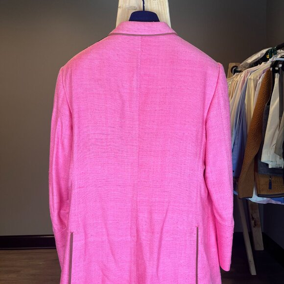 Ritzy Angelo Galasso Couture Italy Silk  XL Pink Jacket - Picture 2 of 10